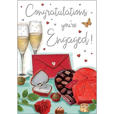 Image of Regal Publishing Engagement Card ,greywhite ,9 x 6 inches