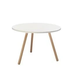 Image of Office Hippo Tripod Side Table, Wood, White, Large