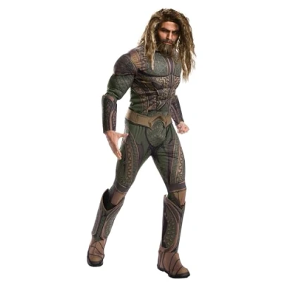 Image of Rubie&#039;s 34595NS000 JUSTICE LEAGUE PART 1 D C Official DC Aquaman Wig and Beard Set, Mens, Blonde Brown, One Size