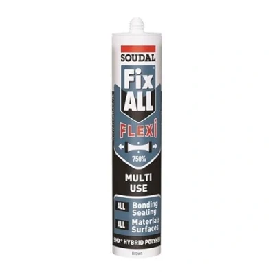 Image of Soudal Fix ALL Flexi Hybrid Polymer Bonding Sealant Adhesive &amp; Filler Size 290ml (Brown)