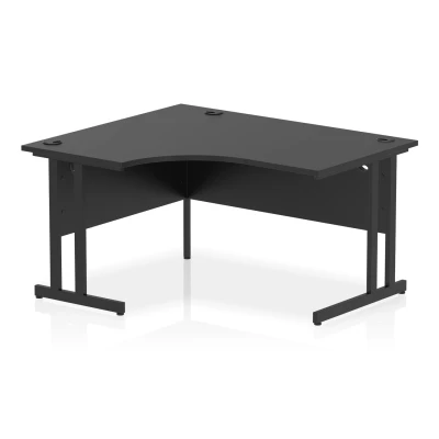 Image of Impulse 1400 LH Crescent Desk Black/Black Cantilever Leg