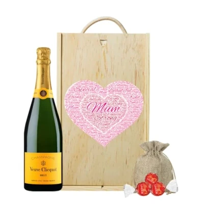 Image of Mother&#039;s Day Veuve Clicquot Champagne Gift Set Mum Gifts for Women, Mothers Gifts, Pamper Mum, Alcohol Hampers and Gourmet