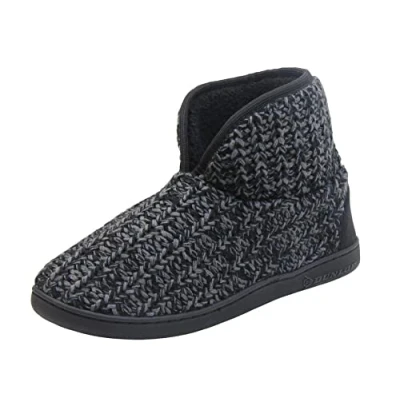 Image of DUNLOP Mens Black Faux Fur Slipper Boots UK 11