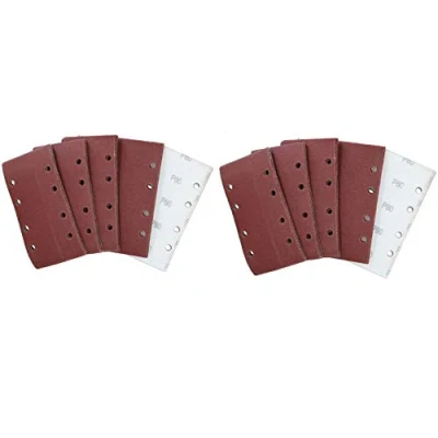 Image of Hook + Loop 1/3 Sheet Sanding Sander Sandpaper Pads 80 Grit 100 Pack