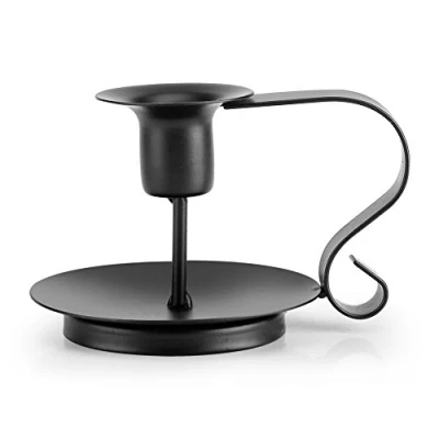 Image of Vintage Retro Iron Taper Candle Holder Hand Made Candlestick Stand for Weddings Parties and Home Candlelight Dinner Decor