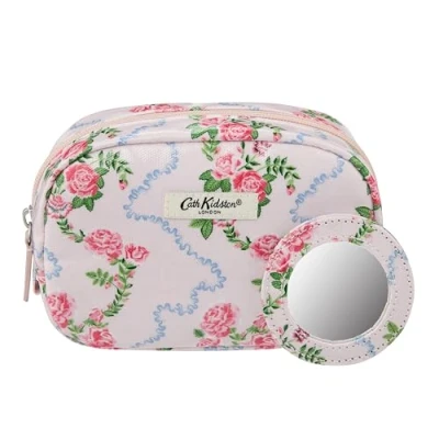 Image of Cath Kidston Flutter Rose Wash Bags Make Up Bag with Mirror