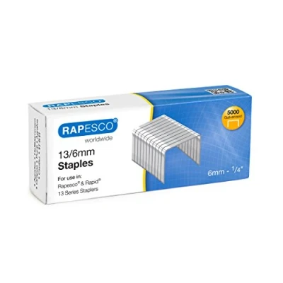Image of Rapesco S13060Z3 13/6mm Galvanised Staples, Box of 5000