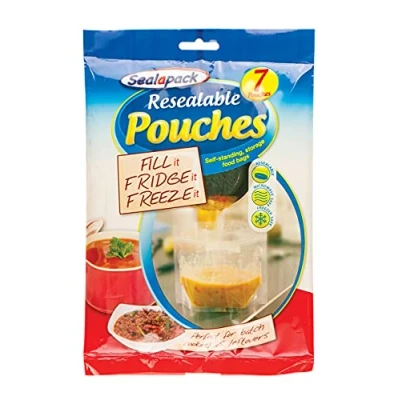 Image of Sealapack Sap1051A Versatile Re Sealable Pouches, Fill, Fridge Or Freeze, Pack Of 7