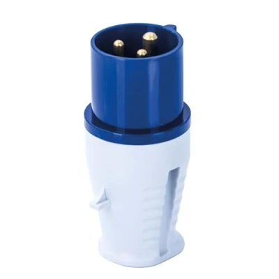 Image of Status 3Pin Weatherproof Connector Plug, Blue Industrial 16amp, Perfect for Camping Caravan, Motorhome, IP44, Construction Sites, Campervan, 16AP1PK10
