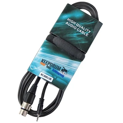 Image of Keepdrum 008XJ 3 M XLR Female 3.5 mm Mini Jack Stereo Microphone Cable