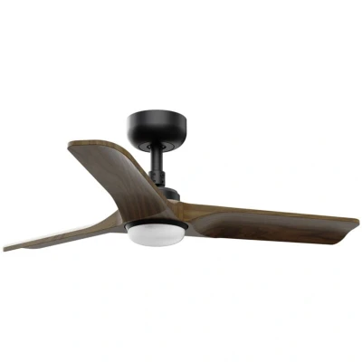 Image of Heywood Small Led White, Light Wood DC Ceiling Fan 6 Speed