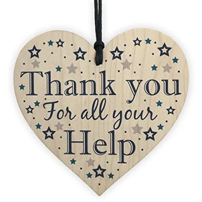 Image of RED OCEAN Thank You Gift For Friend Volunteer Special Teacher Teaching Assistant Mentor Midwife Colleague Wooden Heart Plaque