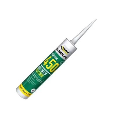 Image of Everbuild Everflex 450 Premium+ Builders Silicone Sealant Waterproof Seal Suits Most Building Materials Internal and External Use Brown 300ml