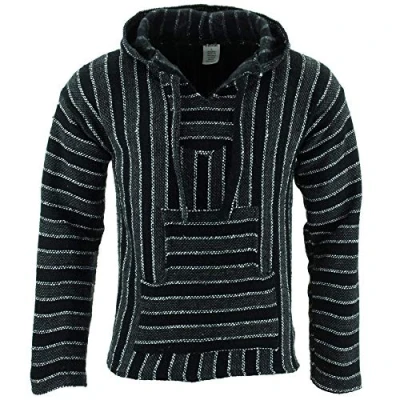 Image of Siesta Mexican Baja Jerga Hoody Stormy Grey Stripe (Medium)