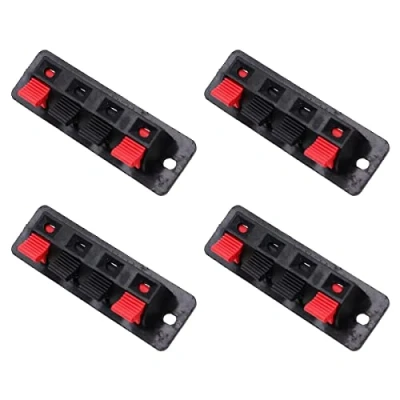 Image of WANGCL 4pack 4 Way Speaker Terminal Connectors Strip Block Spring Clips Jointing Clamp Test Clip Wire