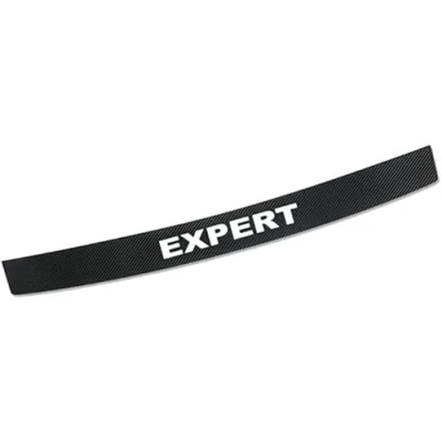 Image of JIOWAX Car Rear Bumper Protector Strip for Peugeot Expert, Carbon Fiber Trunk Door Sill Edge Anti Scratch Plate Sticker Styling Accessories