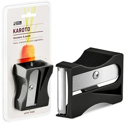 Image of Monkey Business Karoto Carrot Sharpener Vegetable Peeler Veggie &amp; Cucumber Fun Kitchen Gadgets from a Series of Unique Peelers for Stuff by (Black)