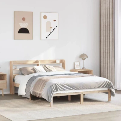Image of Bed Frame without Mattress 160x200 cm Solid Wood Pine vidaXL
