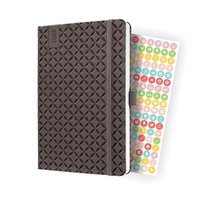 Image of SIGEL J4123 Jolie Weekly planner 2024, hardcover, 13,5 x 20,3 cm, 174 pages, brown