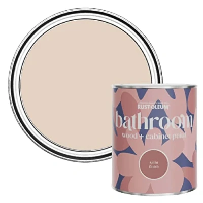 Image of Rust Oleum Pink Moisture Resistant Bathroom Wood and Cabinet Paint in Satin Finish Homespun 750ml