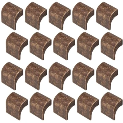 Image of Decoranddecor Amory Curved Square Knob Pull Handle for Cupboard Cabinet Zinc 32mm Hole Centre (Antique Copper, 20 Pack)