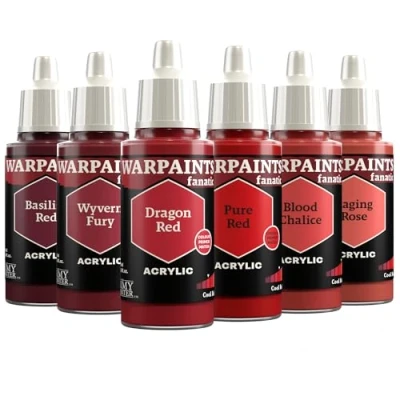 Image of The Army Painter, Warpaints Fanatic Flexible Triad: Cool Reds, 6 x 18 ml acrylic paints Miniature quality hobby paint for Dungeons and Dragons (DnD) &amp; Warhammer Miniatures