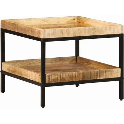 Image of vidaXL Side Table 55x55x45 cm Solid Wood Rough Mango