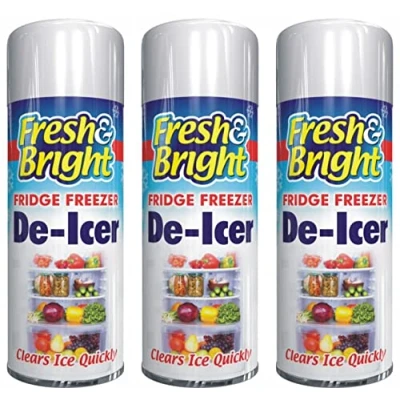 Image of HitlineUK Deicer Spray for Windows Fridge Freezer (3 x 200ml), De icer Fast Acting Melts Ice and Frost Quickly Windows/Mirrors, Operates 15c Prevents Re freezing