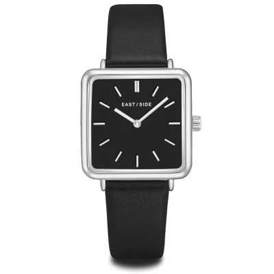 Image of Eastside Womens Female Quartz Silver/Black Genuine Leather Watch Metal Composite One Size