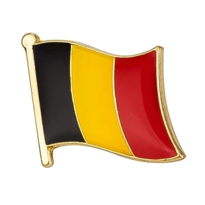 Image of Belgium National Flag Metal Enamel Pin Badge Lapel