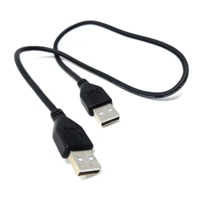 Image of 0.5m USB to 2.0 24AWG A (Male Male) High Speed Data Transfer Lead Cable 1.6ft Black