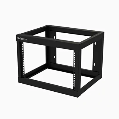 Image of StarTech.com 2 Post 6U Heavy Duty Wall Mount Network Rack, 19&quot; Open Frame Server 18&quot; Deep, Data Rack for IT / AV Patch Panel Computer Equipment (RK619WALLO)