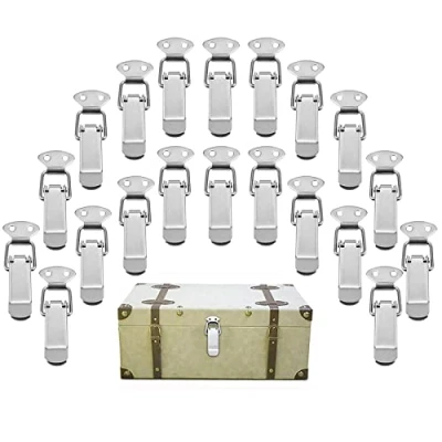 Image of 20 Pcs Spring Loaded Toggle Latch Catch Clamp Clips, Stainless Steel Sturdy Lock for Case Box, Toolbox, Drawer, Cabinet, Chest Trunk, Closet, Box