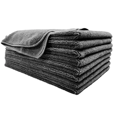 Image of POLYTE Professional Quick Dry Lint Free Microfibre Hair Drying Salon Towel, 8 Pack (40x73 cm, Dark Grey)