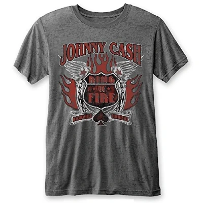 Image of Official T Shirt JOHNNY CASH Vintage Distressed BURNOUT Ring of Fire L
