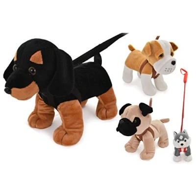 Image of KandyToys Plush Toy Dog on Lead Assorted Designs One Supplied at Random Teddy For Kids
