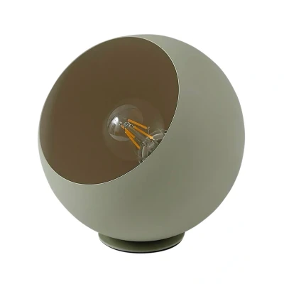 Image of Lindby Solomia table lamp, green, iron, Ø 20 cm