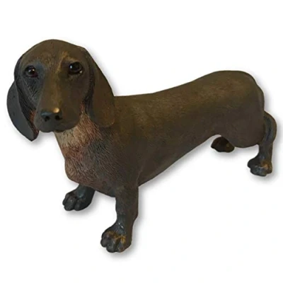 Image of Leonardo Collection Chocolate &amp; Cream Dachshunds, Stone, Brown, 13 x 4 8 cm
