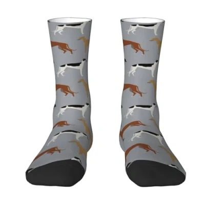 Image of ButxeT Crew Socks,Compression Socks Casual Novelty Sports 40CM Long For Unisex,Greyhounds Larger Version Dogs Greyhound Coats Colors