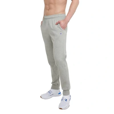 Image of Champion Men&#039;s Jersey Jogger Sweatpants, Oxford Gray, S UK