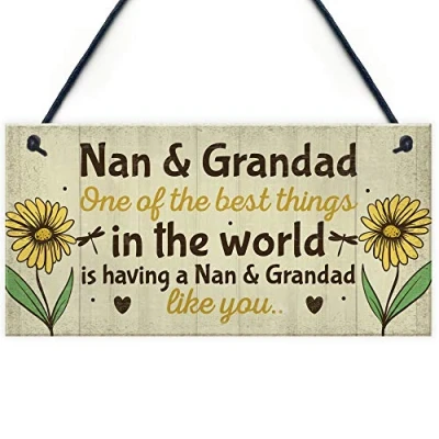Image of RED OCEAN Nan And Grandad Christmas Birthday Gifts Hanging Plaque Grandparent Present THANK YOU