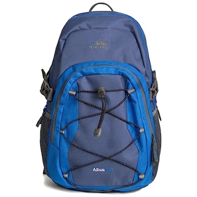Image of Trespass Albus Backpack Perfect Rucksack for School Hiking Camping or Work, 30 Litre with Padded Straps, Multi Function Adjustable Internal Pockets