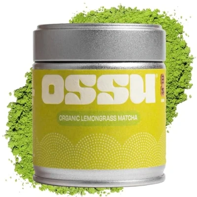 Image of Organic Lemongrass Matcha Powder Ceremonial Grade UJI Japan Large 40g Naturally Flavoured No Sugar Green Tea