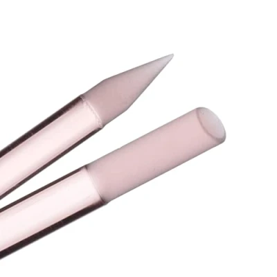 Image of Bona Fide Beauty Czech Glass Cuticle Pusher, 1Pc Pink Manicure Stick for Gentle Remover. Durable Dual Sided Reusable