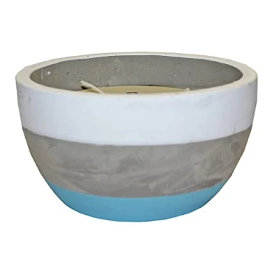 Image of Premier Decorations Citronella 3 Wick Candle in Cement Pot 14cmx7.5cm Blue