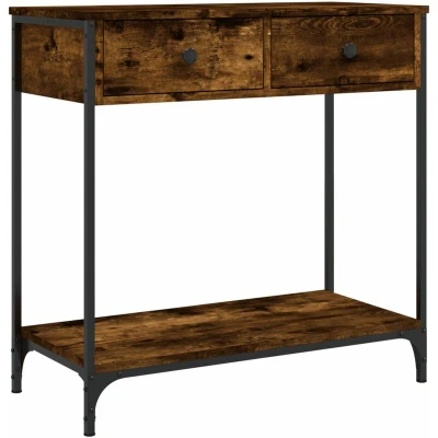 Image of vidaXL Console Table Smoked Oak 75x34.5x75 cm Engineered Wood