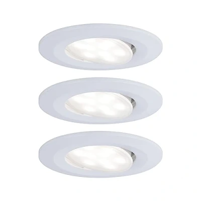 Image of Paulmann 99927 Calla LED recessed luminaire round set of 3 incl. 3x6W IP65 spotlight white matt cabinet light plastic lamp 4000K