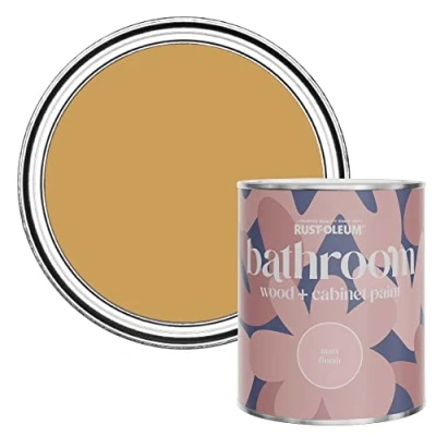 Image of Rust Oleum Yellow Moisture Resistant Bathroom Wood and Cabinet Paint in Matt Finish