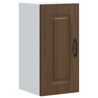 Image of vidaXL kalmar wall cabinet brown oak engineered wood with ample storage, kitchen bedroom hallway fit, 80x31x60 cm, modern