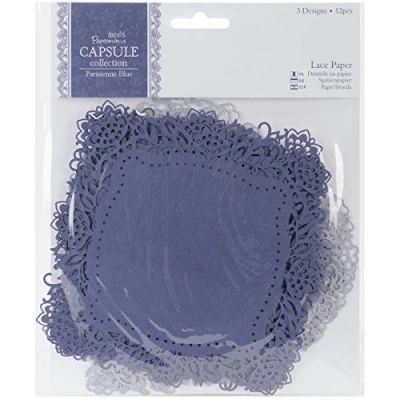 Image of Papermania 12 Piece Capsule Collection Lace Paper, Parisienne Blue